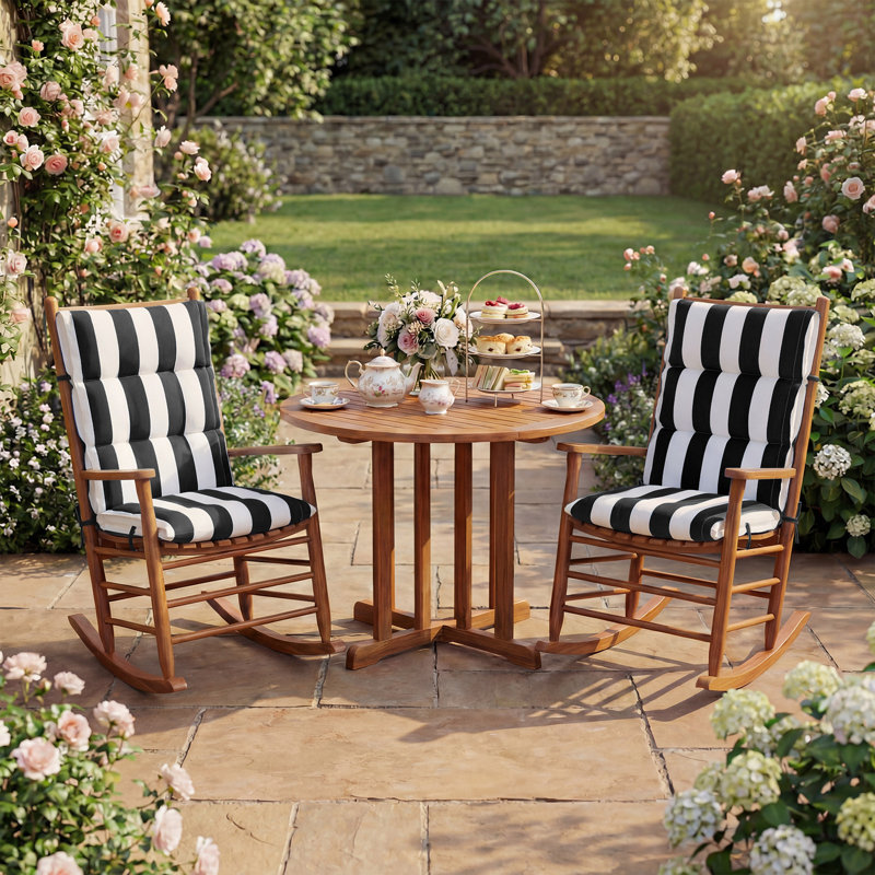 2 Pack Outdoor Chair Cushions, 100x50x6 cm, Black