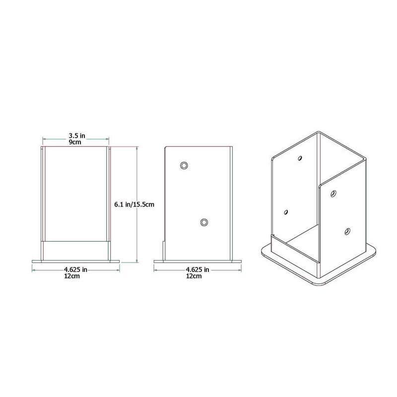 Bolt Down Bracket Kit for 5" x 5" Pergola Posts