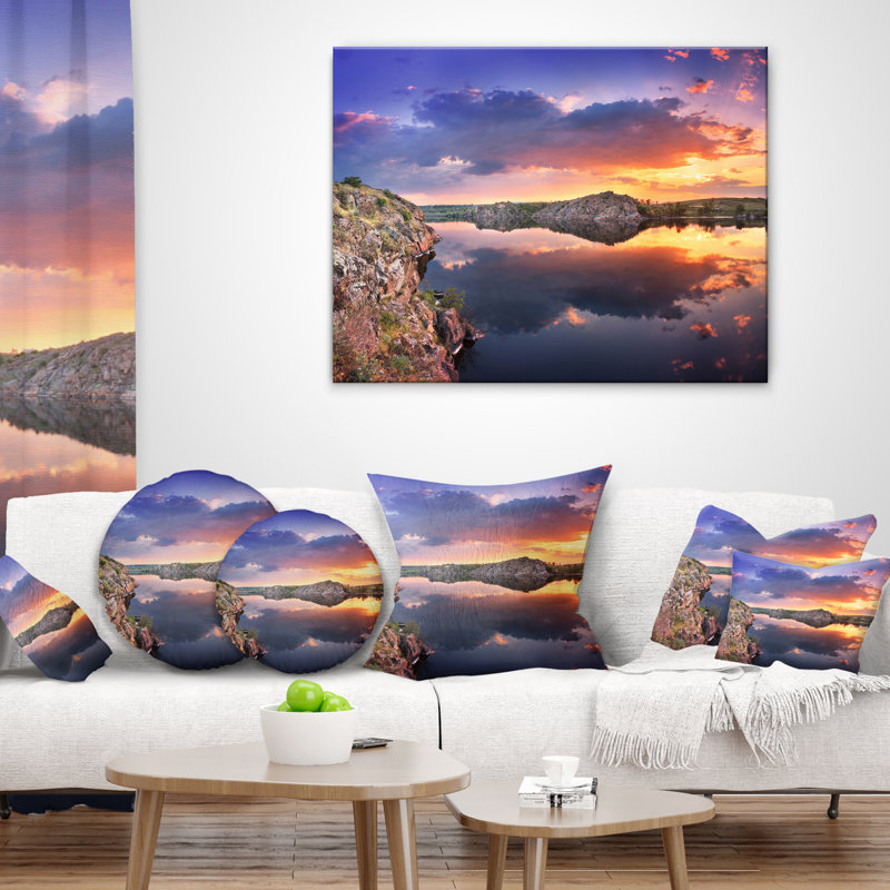 Oreiller de grande taille cloud de réflexion d’été, 16 po x 1 po, Coussin décoratif