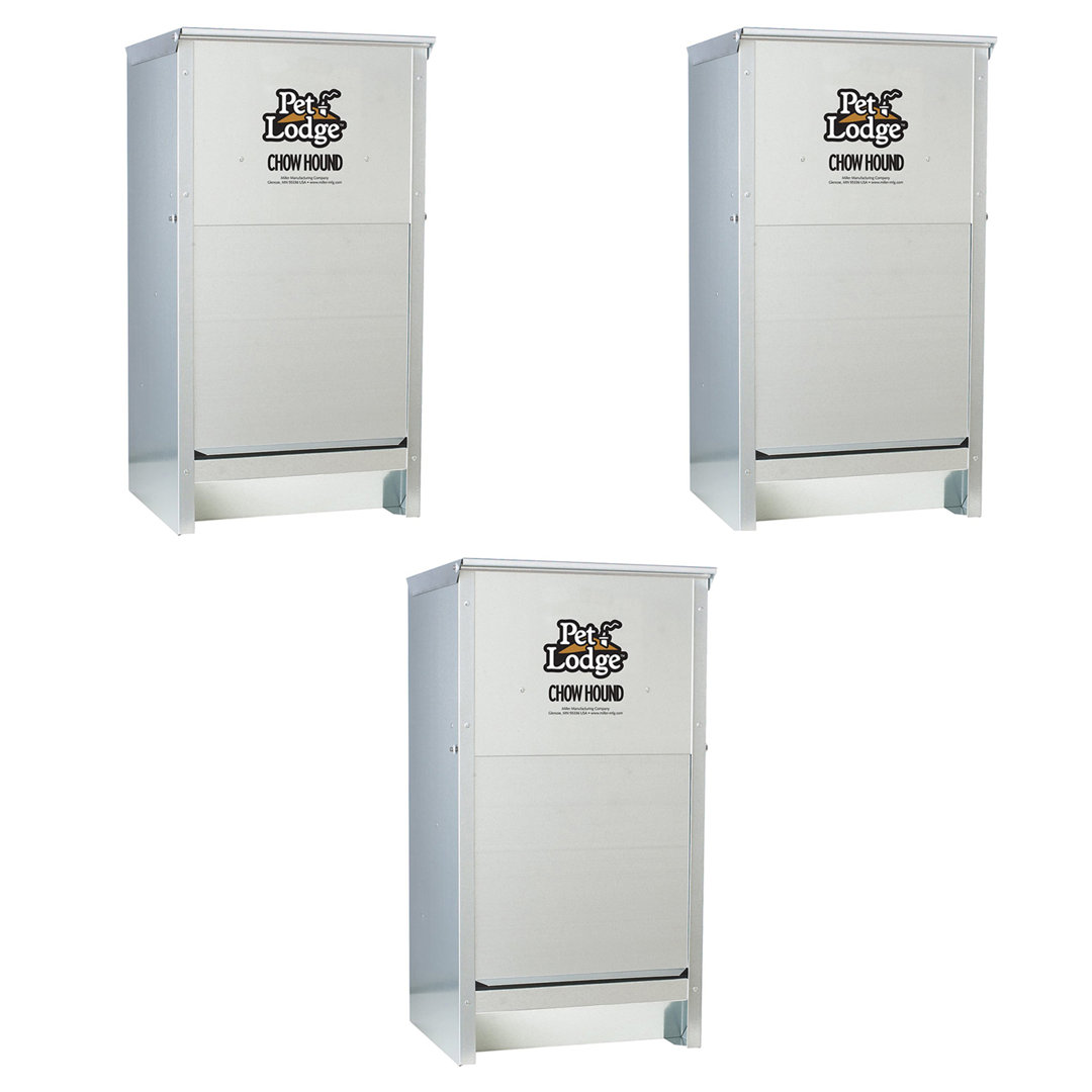 Dry Food Steel Dog Automatic Feeder (Set of 3) Little Giant