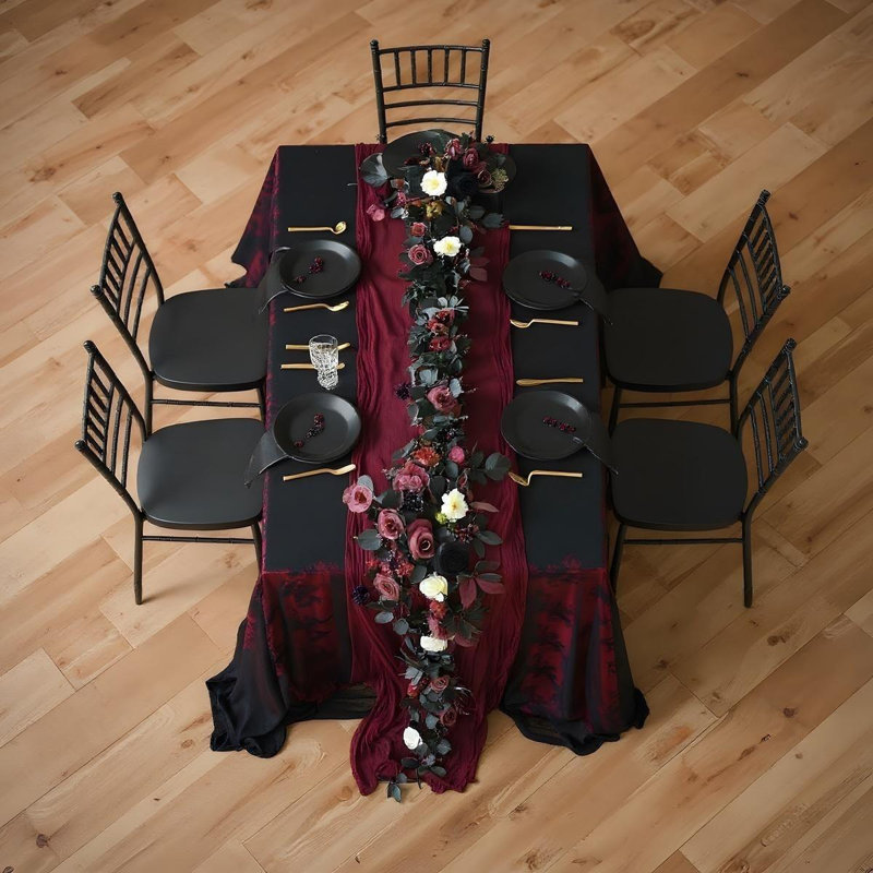 Guirlande de fleurs artificielles 5,9 pi pour mariage, arche de mariage rustique et décoration de table