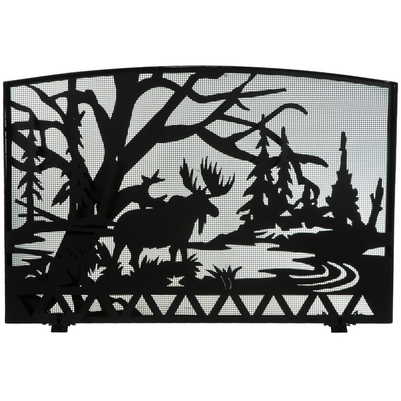 Pare-étincelles à panneau simple orignal creek, H 33 po x l 48 po x P 8 po, Noir texturé