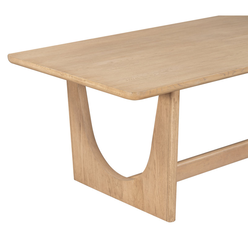 Stratos Wood 96" Dining Table in Raw Oak Finish with Clean Modern Design