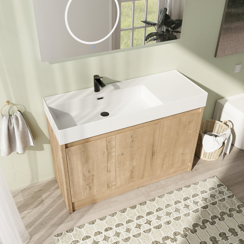 Meuble-lavabo sur pied simple 47,27 po avec plateau en résine Orvid