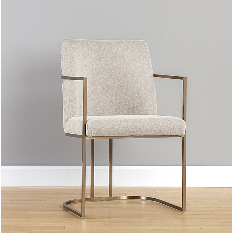 Rayla Upholstered Arm Chair, Cream Performance Basketweave