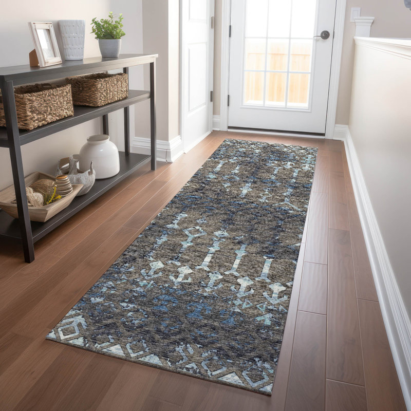 Fayina Area Rug with Non-Slip Backing, Runner 2'3" x 7'6"