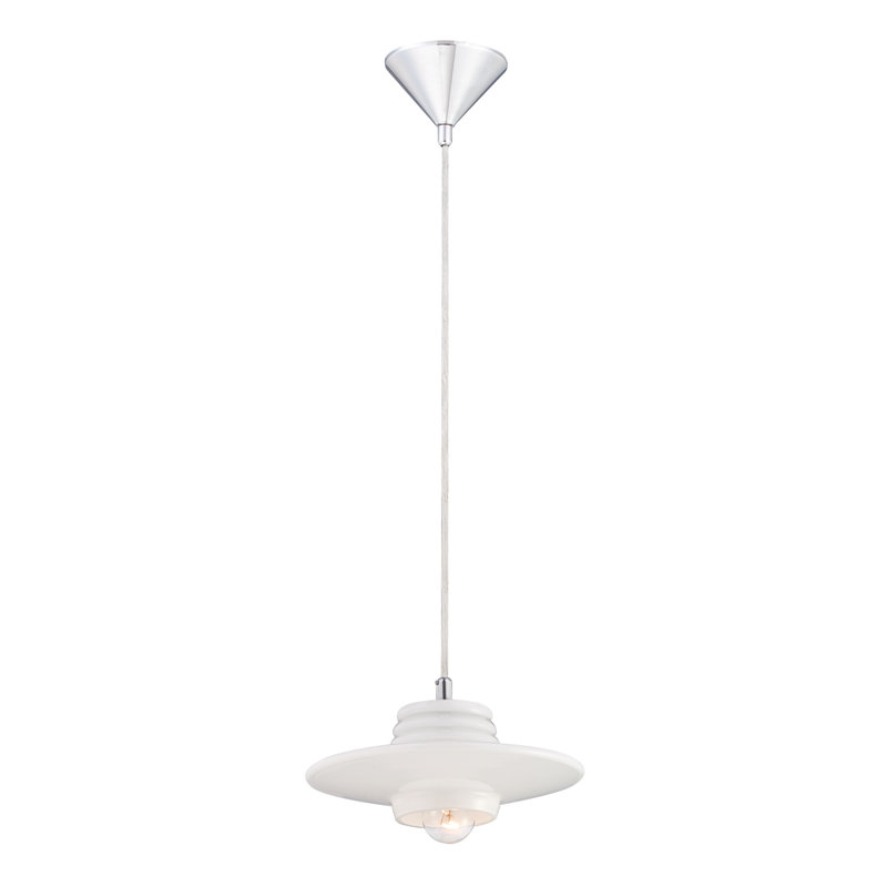 Luminaire suspendu géométrique simple à 1 lumière, Blanc