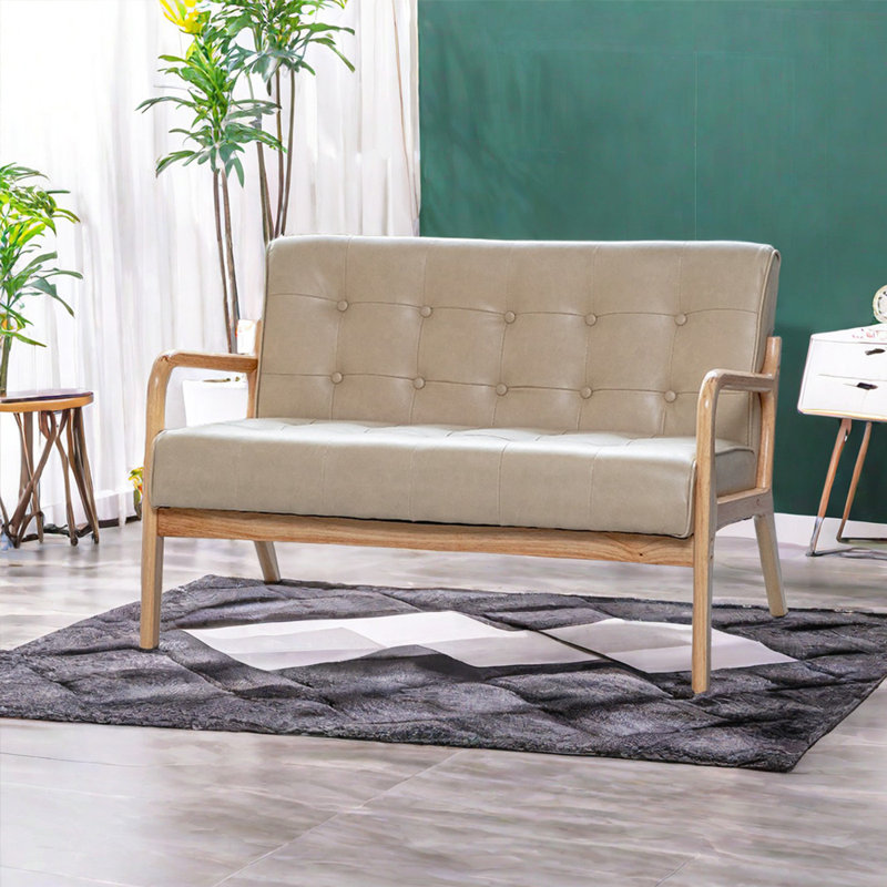 Causeuse 42,5 po Jahquell, Similicuir beige