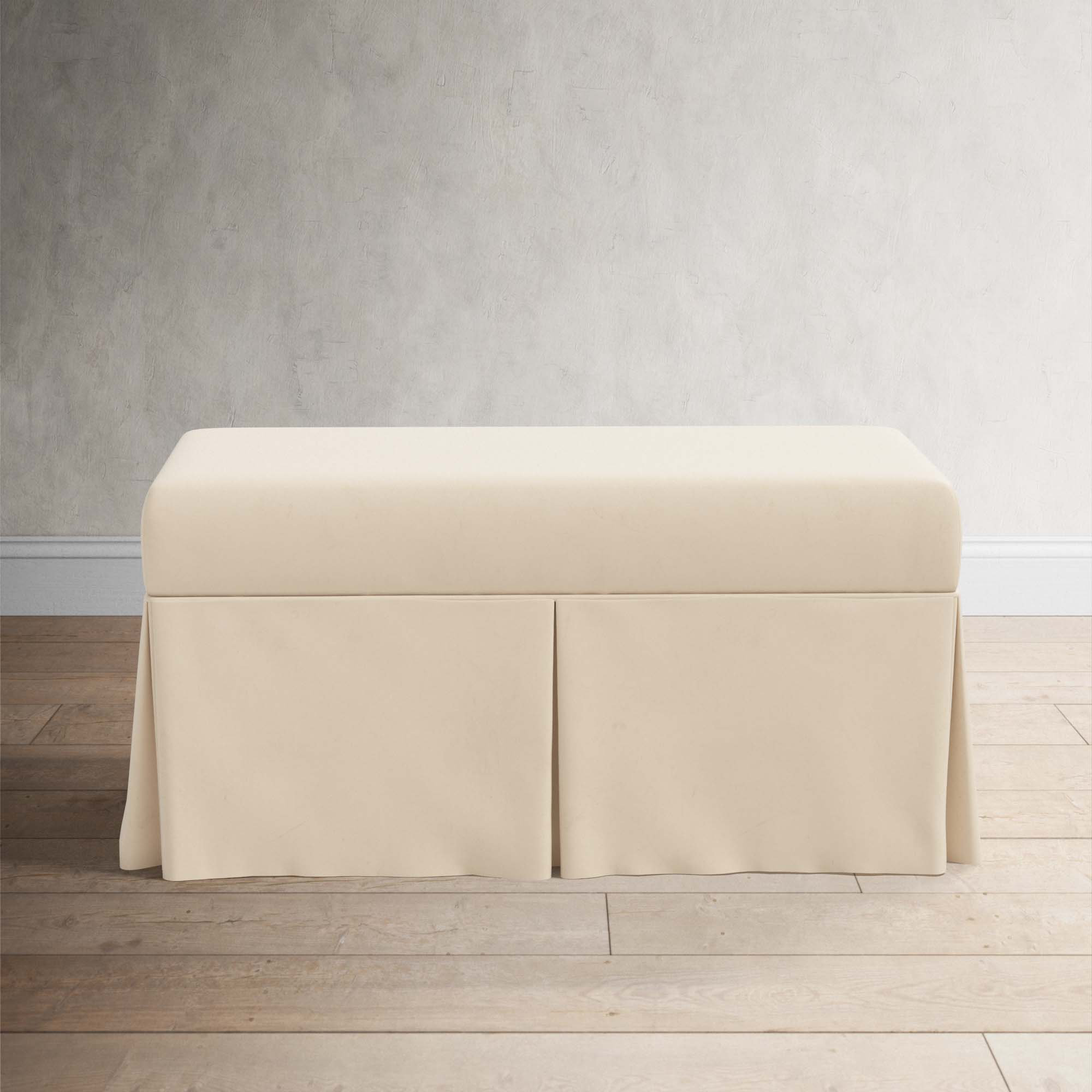 Wyatt Storage Bench, Classic Pearl Performance Velvet