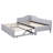 Twin Size L-Shaped Upholstered Daybed with Pop-Up Trundle, Convertible Twin to King Guest Bed, No Box Spring Needed, Gray-1916996475