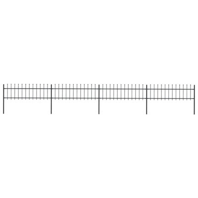 Pietras 110" H x 267.72" W Black Metal Border Fence with 4 Panels Included