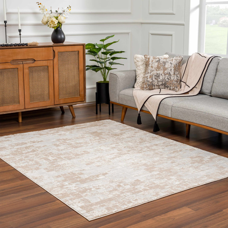 Straten Abstract Design Modern Cream/Beige Area Rug