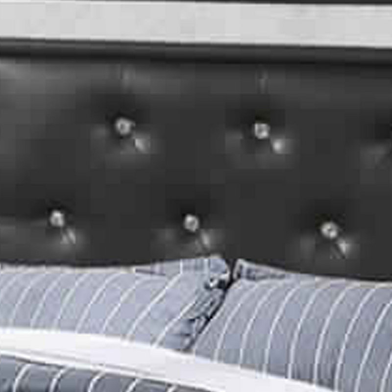Judith Polyurethane Bed In High Headboard, Black, Full