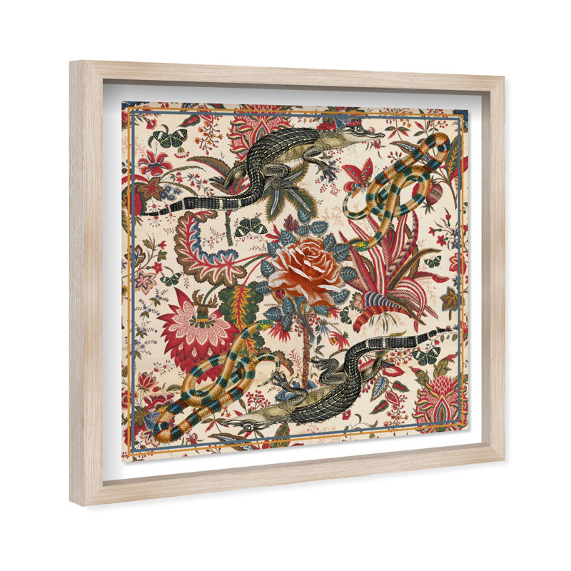 Timeless Alligator Canvas Animals Print by Oliver Gal, 41.5"H x 41.5"W, Natural Oak Frame