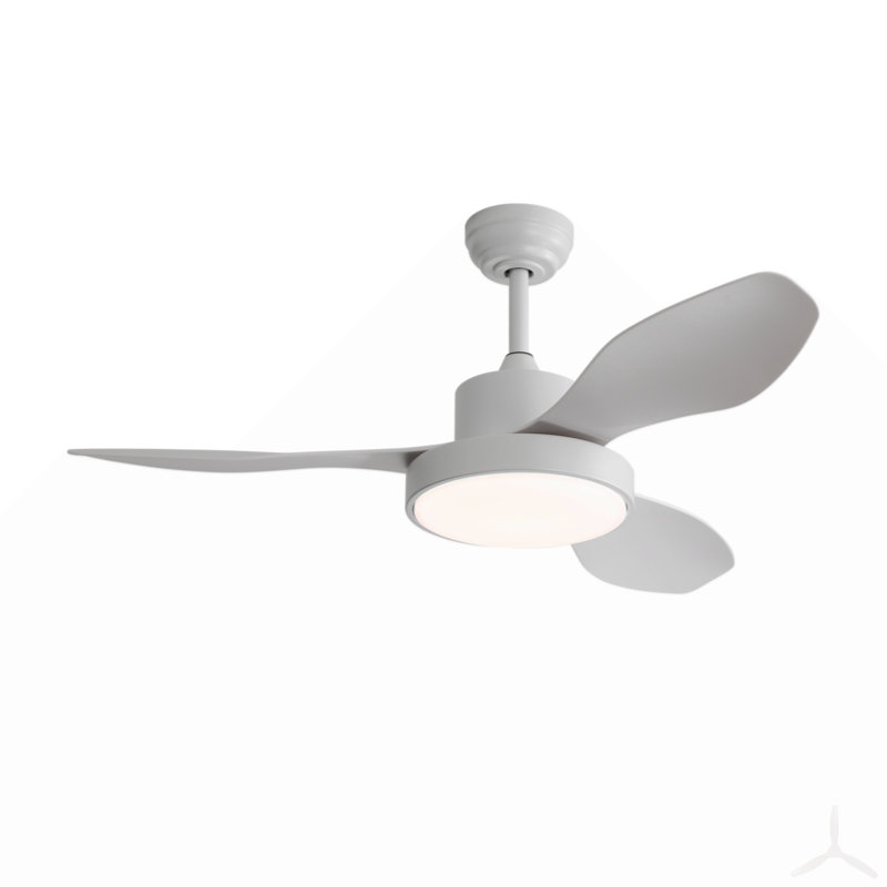 Ventilateur de plafond 47 pouces avec lumière DEL 22W et télécommande 6 vitesses moteur à courant continu blanc pour le salon
