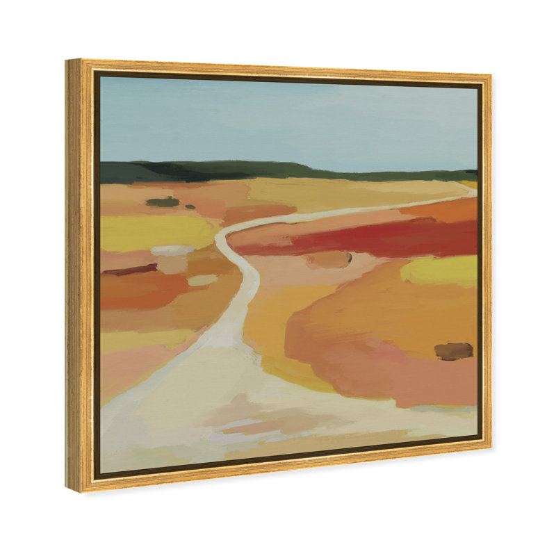Yellow Road Print by Oliver Gal, 17" H x 17" W, Gold Floater Frame