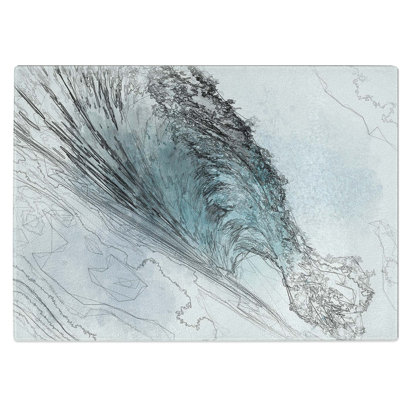 Tempered Glass Curve of the Ocean Wave Chopping Board