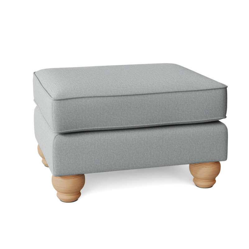 Artisan Landing Upholstered Ottoman, Sunweather, Light Blue Performance Fabric; 0851-55