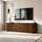Modern Storage Cabinet with Rounded Corners, Marble Contrast Top & Adjustable Interior Shelves-129020065