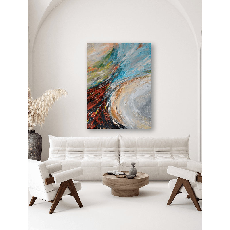 Undercurrent - Artist Enhanced Canvas Print, Brown Framed Canvas, 30" H x 24" W x 1.75" D