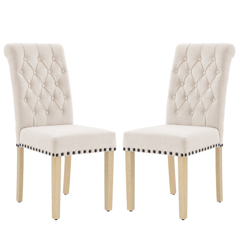 Chaises de salle à manger rembourrées Amby, Beige