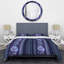 Motif rayé bleu et mauve - Ensemble de housse de couette abstrait - Microfibre de polyester