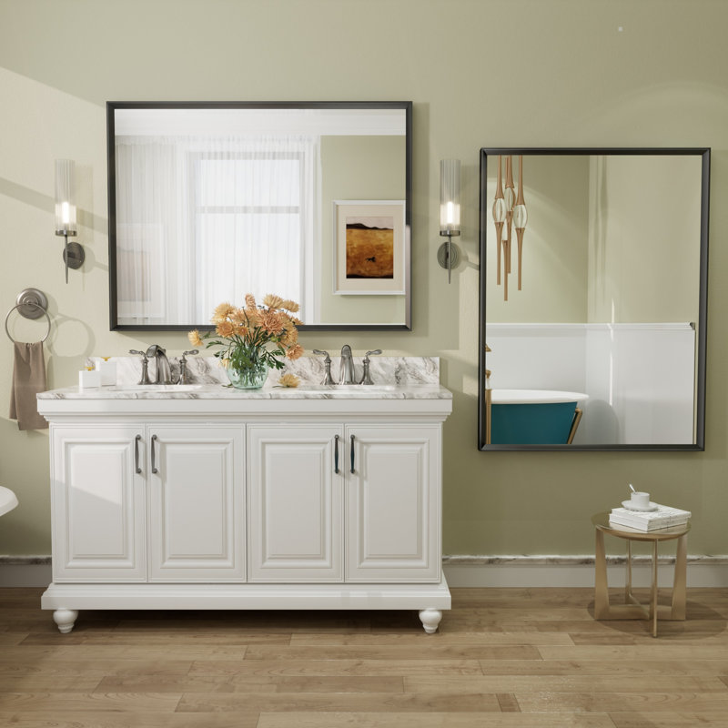 Miroir mural Amara, 48 po x 36 po, Matte Black