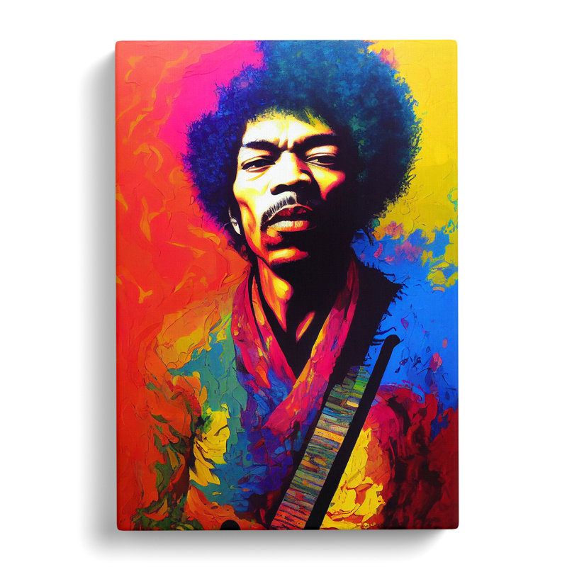 Jimi Hendrix Abstract - Wrapped Canvas, 60cm H x 40cm W x 3cm D