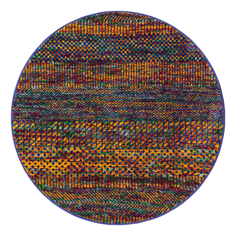 Aaliayah Striped Indoor Rug, Round 4'