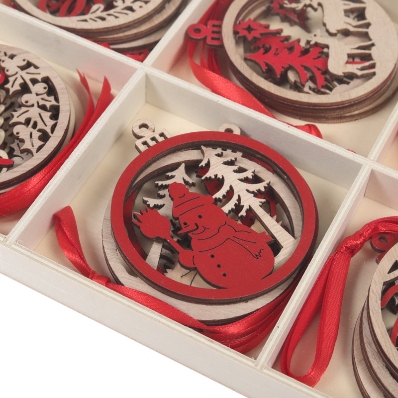 2.1cm Wood Holiday Shaped Ornament