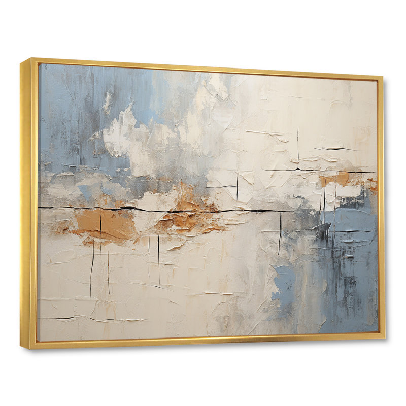 Minimalisme moderne scandinave Serenity Art I - art mural moderne-scandinave encadré, Cadre flottant doré