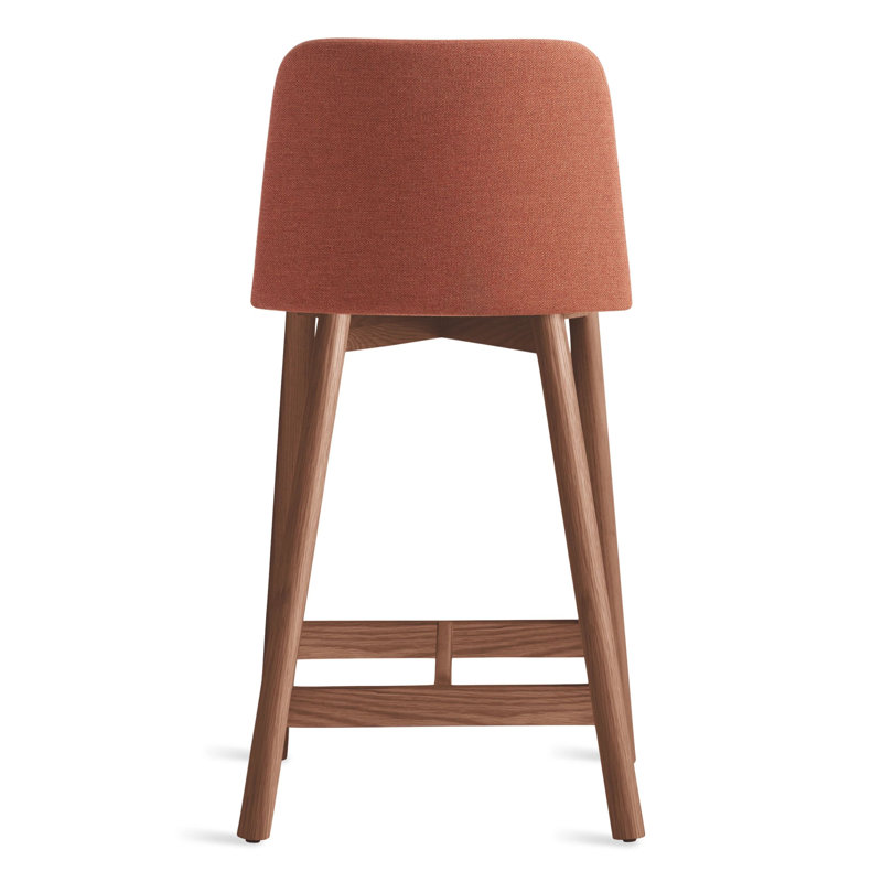 Chip Stool, Toohey Tomato Plainweave, Counter Stool (25.1" Seat Height), Walnut