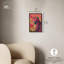 «Fire Flower Feline», impression murale sur toile rose par Art Remedy, cadre noir, 10 x 15-489142894-489142882