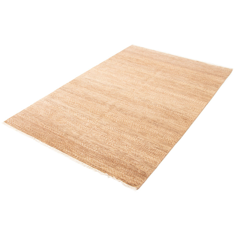 Tapis en soie ombre brune 6 pi 2 po x 9 pi 1 po