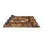 Tapis floral en laine / polyester tissé à la machine Pehanick de couleur saumon / olive / vert mer foncé-77580787