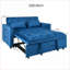 Canapé-lit convertible 3 en 1 canapé-lit, dossier réglable moderne pour le bureau à domicile | Bleu ciel | Velours-811115810