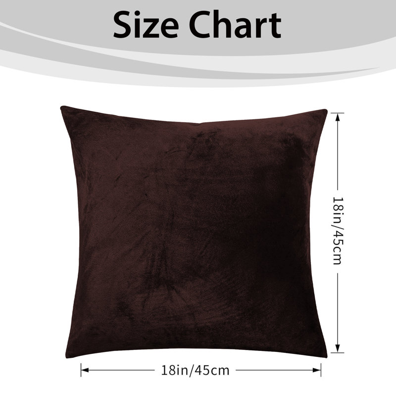 Aspire Homeware Square Plain Velvet Scatter Cushion Cover, Brown, Pack of 2