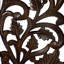  Panneau mural - Motif de feuilles et de volutes de 36 pouces, bois de manguier brun et panneau de fibres à densité moyenne