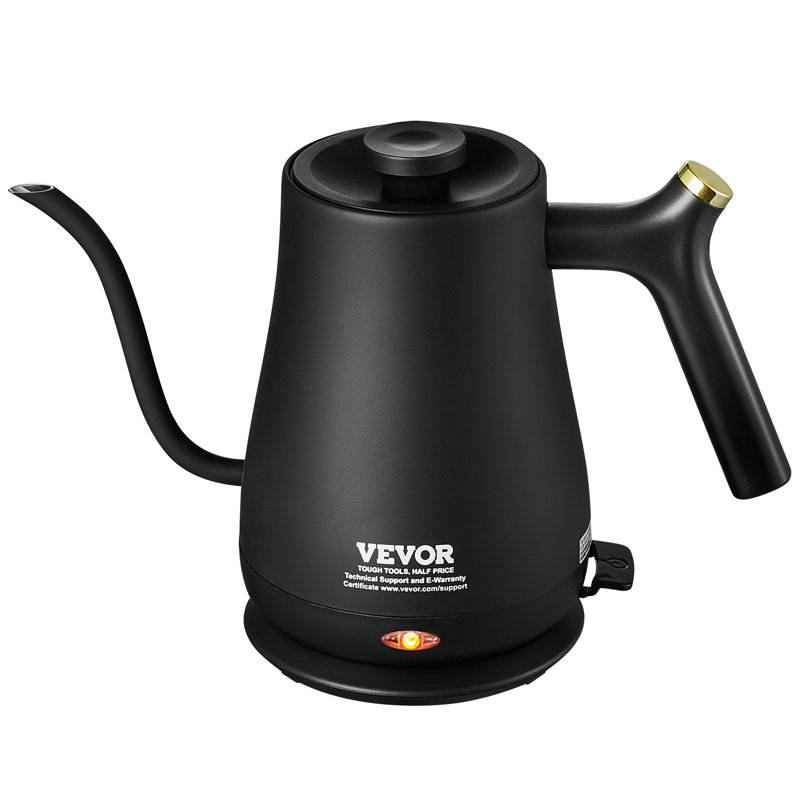 Black Stainless Steel 1L Electric Gooseneck Kettle