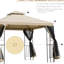 Abri de jardin extérieur avec couverture de 10 pi, double toit ventilé et tablettes d'angle pour la structure de la cour arrière
