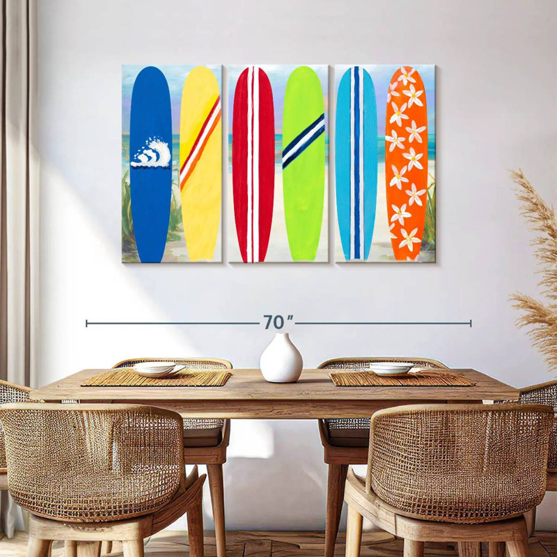 Planches de surf Senne sur la plage, H 36 po x l 57 po