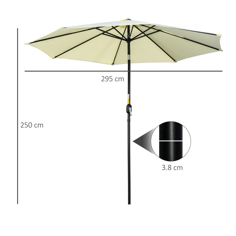 Brookann 295cm Tilt Market Parasol, Beige