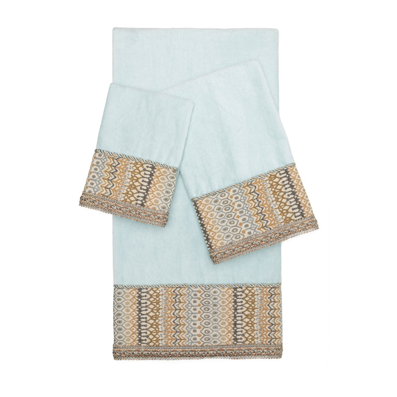 Ensemble de serviettes de bain 3 pièces, Turquoise / bleu
