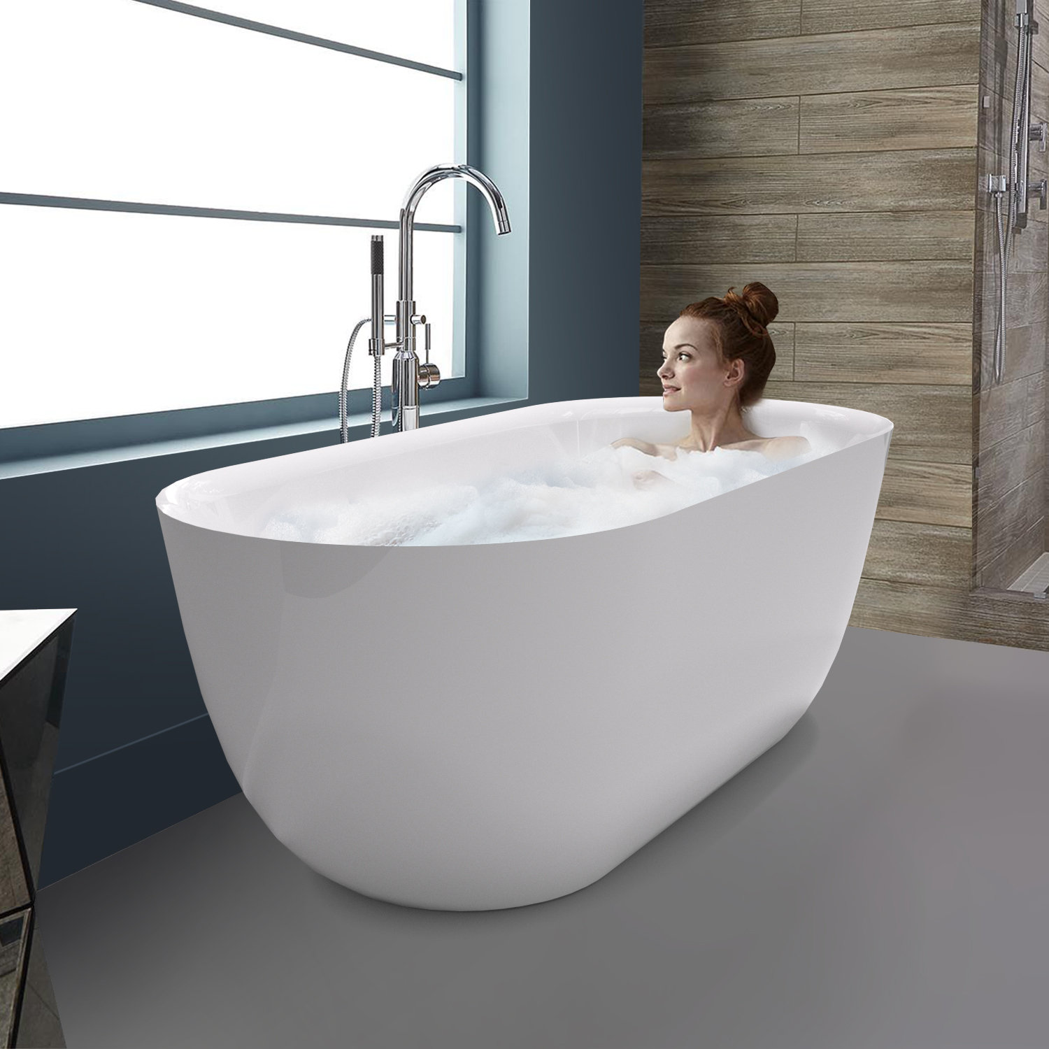 Wrought Studio Chaylynn 59 x 28 Freestanding Soaking Bathtub & Reviews