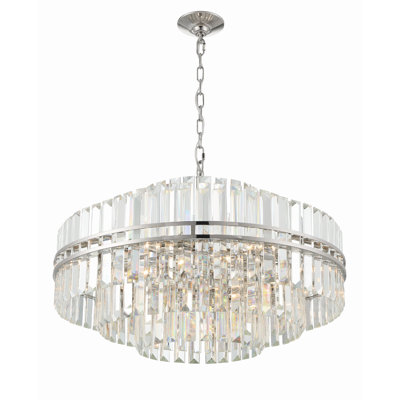 Lustre 16 lumières en nickel poli