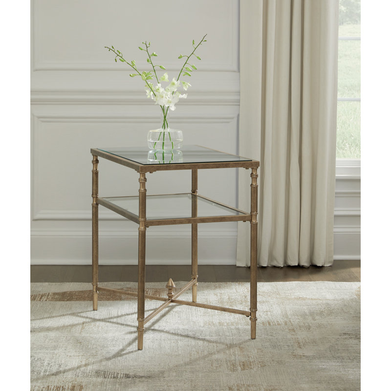 Alsafi Glass Top End Table