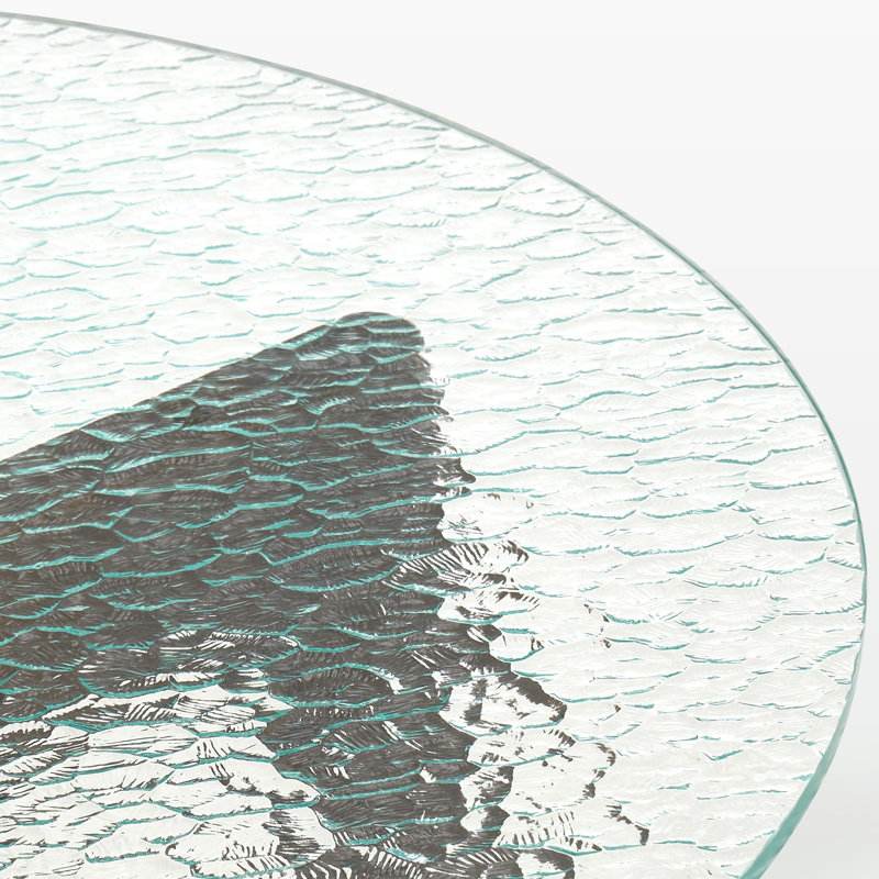Plateau de table rond en verre trempé, Blanc, L 22 po x l 22 po