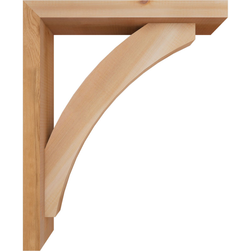 Thorton Block Bracket with Offset Brace, 22 x 18, 3 1/2"W Western Red Cedar (Smooth)