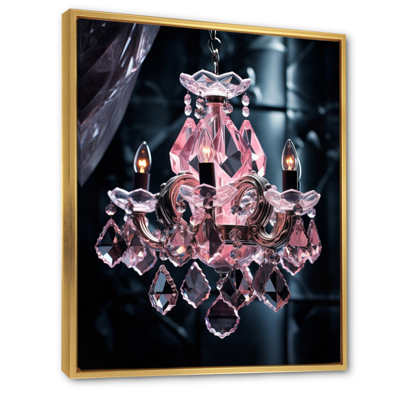 Lustre en cristal Radiance - Glam Wall Art Living Room, Cadre flottant doré, H 40 po x l 30 po x P 1,5 po