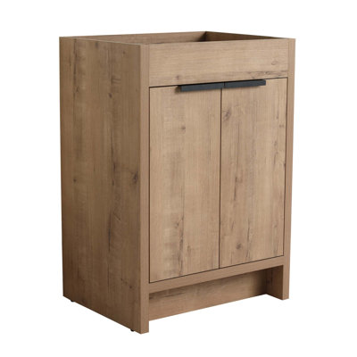 Meuble-lavabo autoportant avec 2 portes d'armoire à fermeture douce